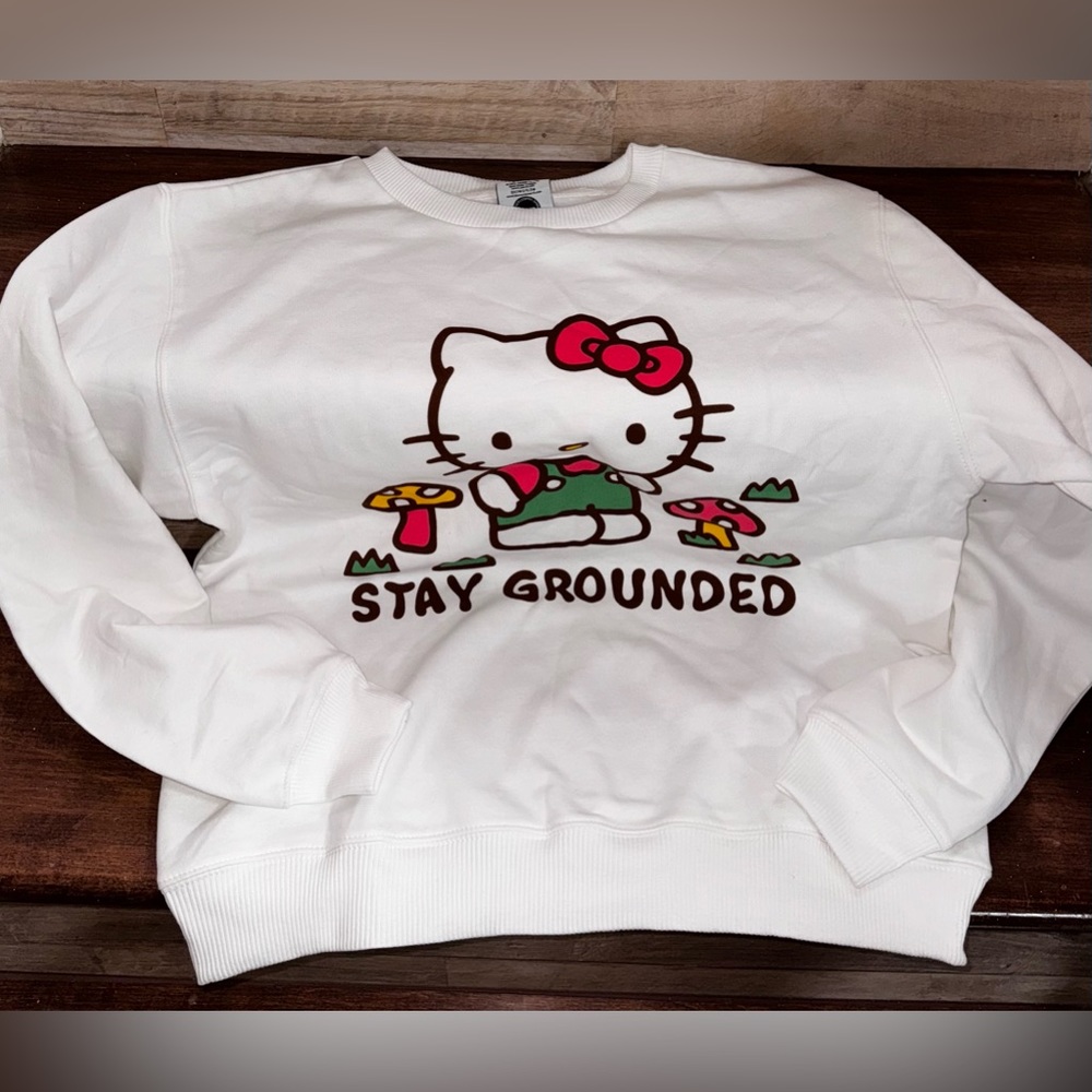Hello Kitty Mushroom Stay Grounded Sweatshirt Size Large - NEW